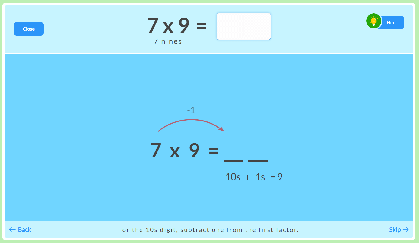 9 Times Table - Sum of digits equals nine