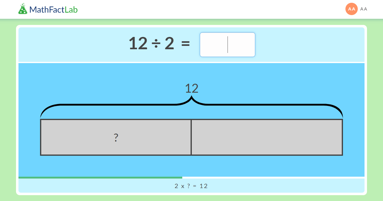 2 Times Table x2 Division Facts using bar diagram MathFactLab