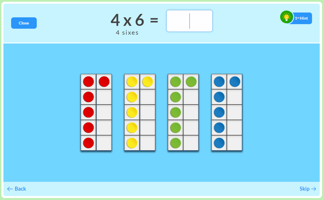 4 Times Table - x4 Multiplication facts with ten frames