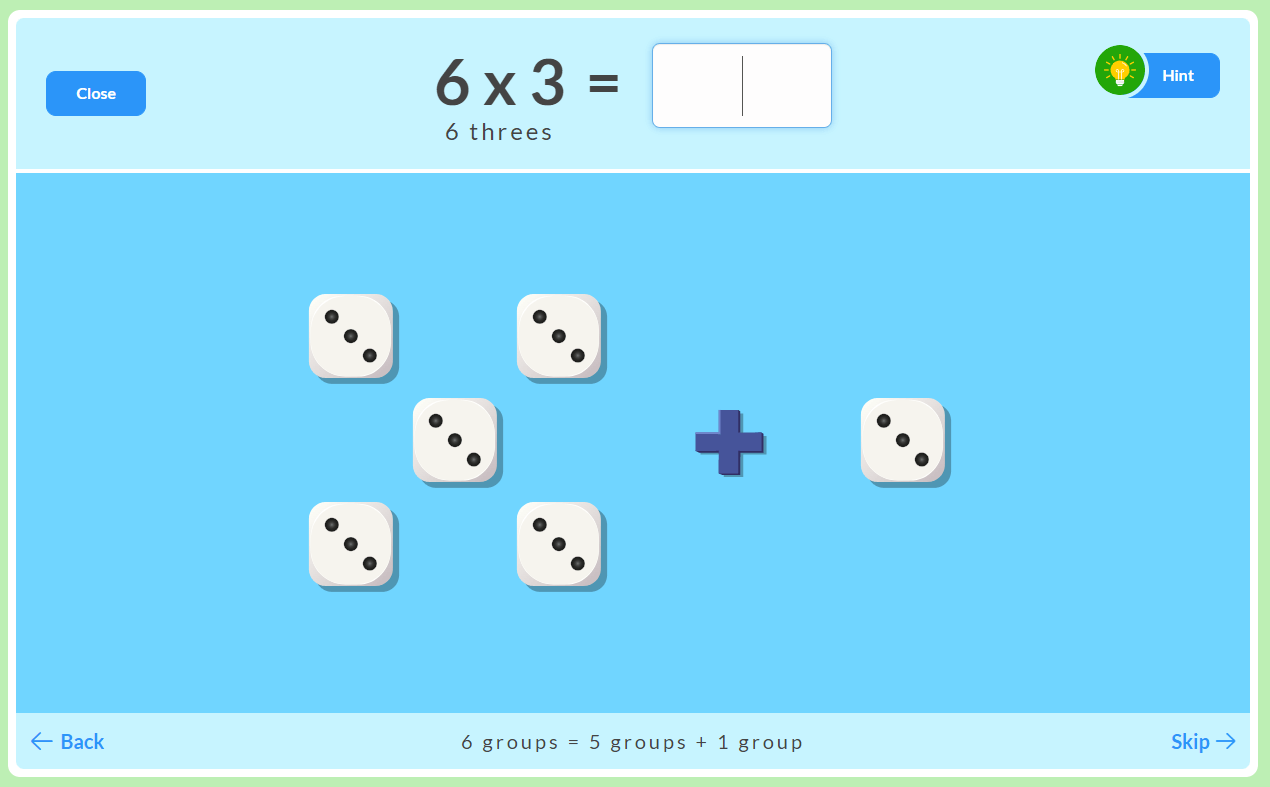6 Times Table Strategy: 6x3 Multiplication Fact Using the 5+1 Strategy - MathFactLab